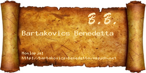 Bartakovics Benedetta névjegykártya